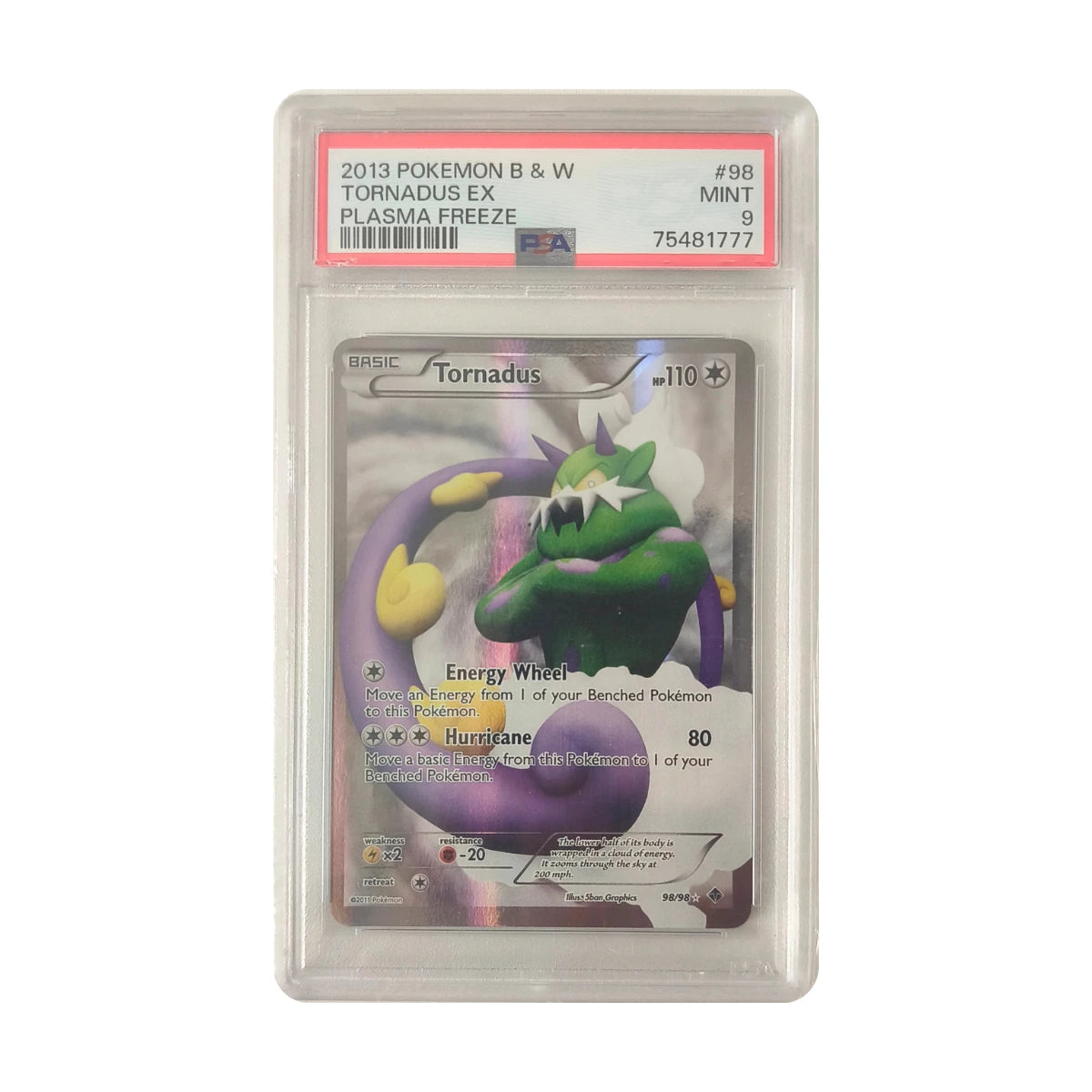 Pokémon - Tornadus #98/98 (Misslabeled Plasma Freeze) – PSA 9 Mint