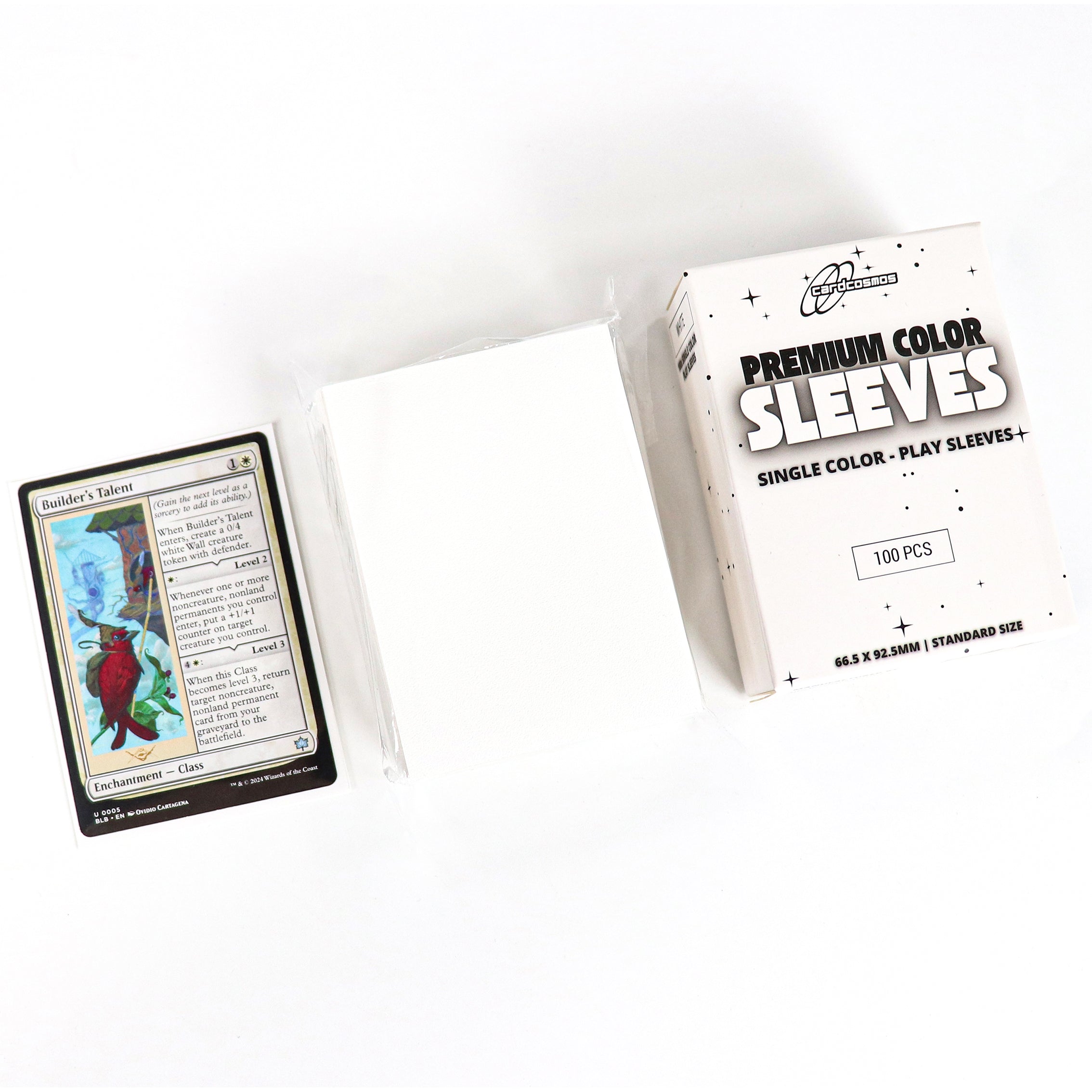 cardcosmos - Premium Color Matte Sleeves White | 100stk