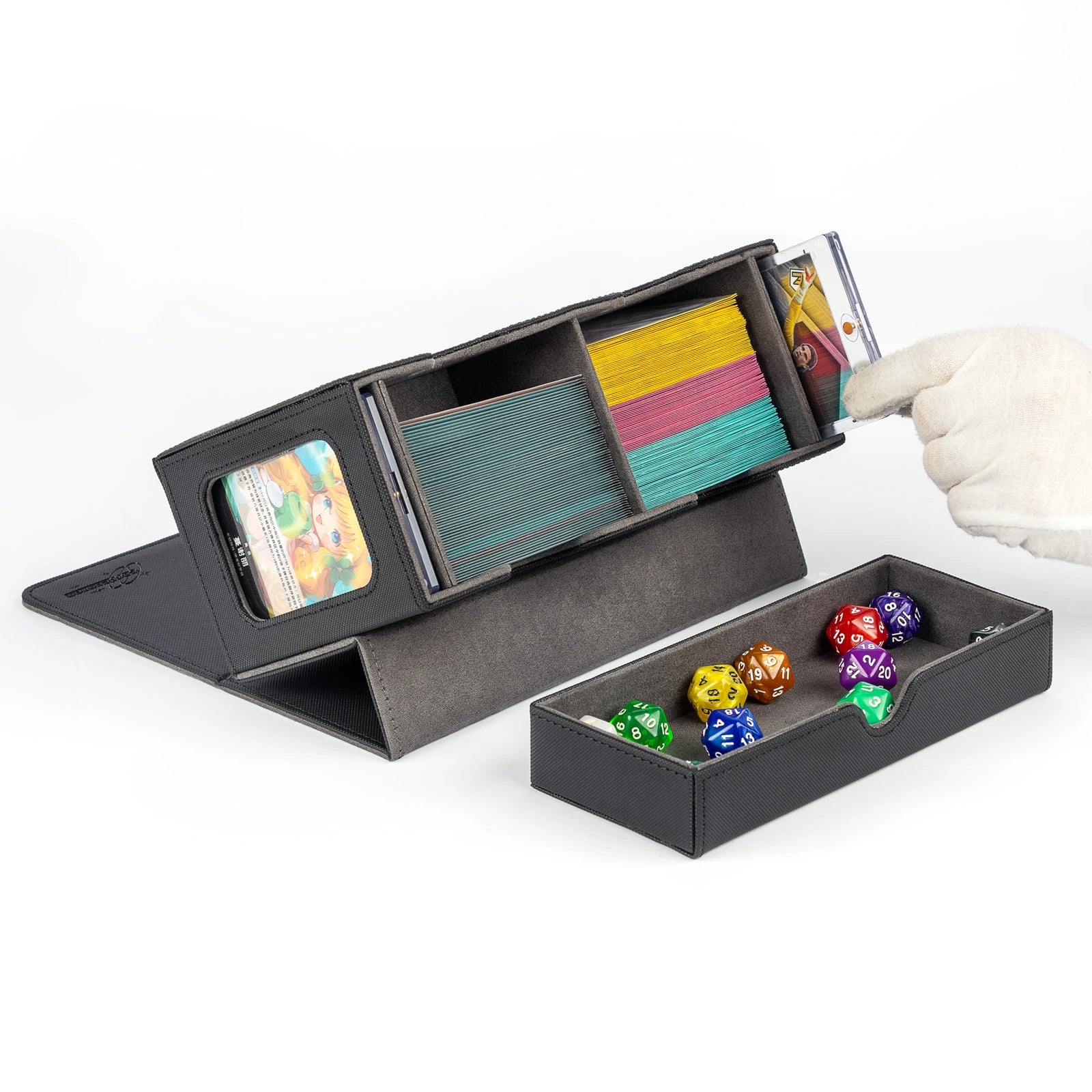 cardcosmos - 200+ Premium Deck Box Dice Tray Black