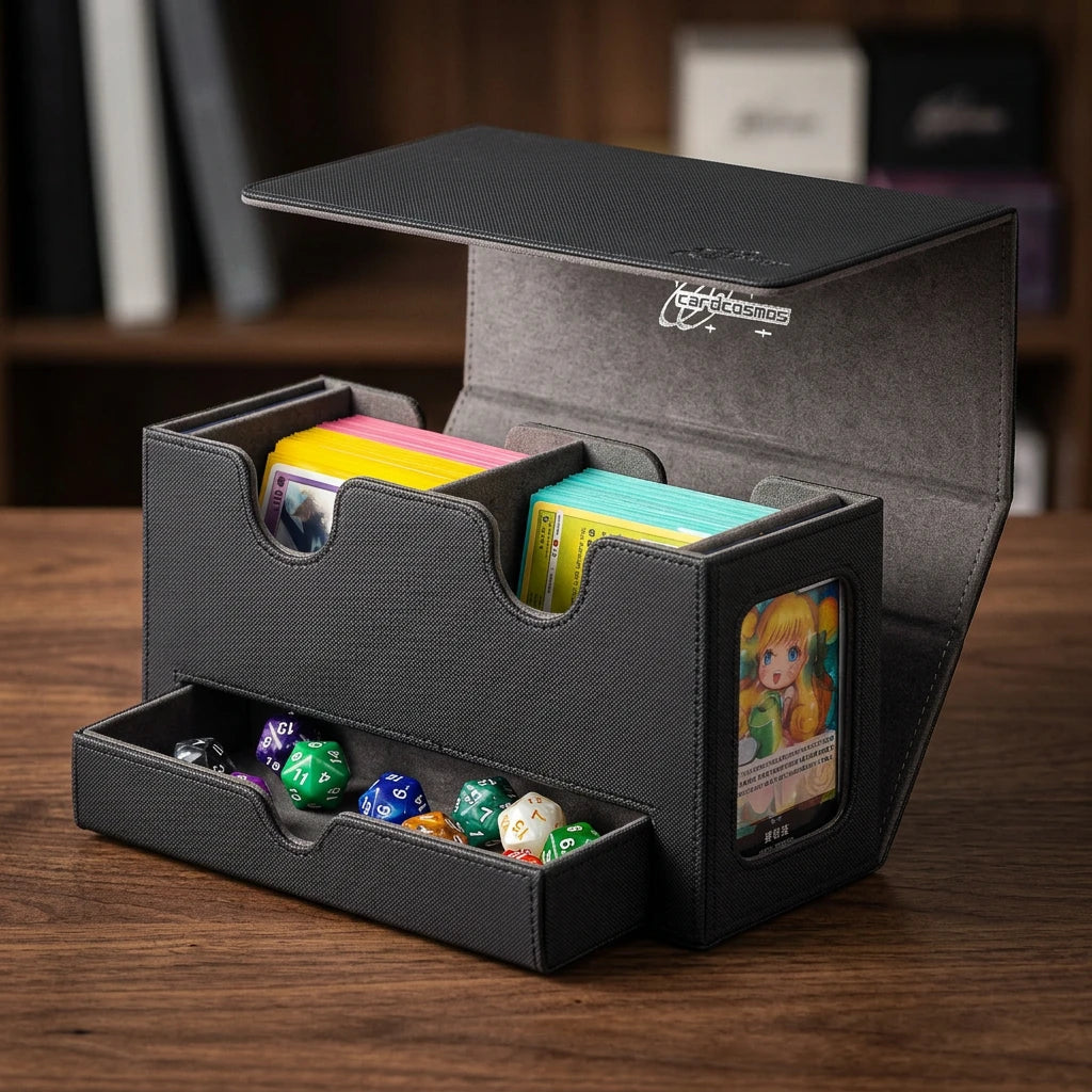 cardcosmos - 200+ Premium Deck Box Dice Tray Black