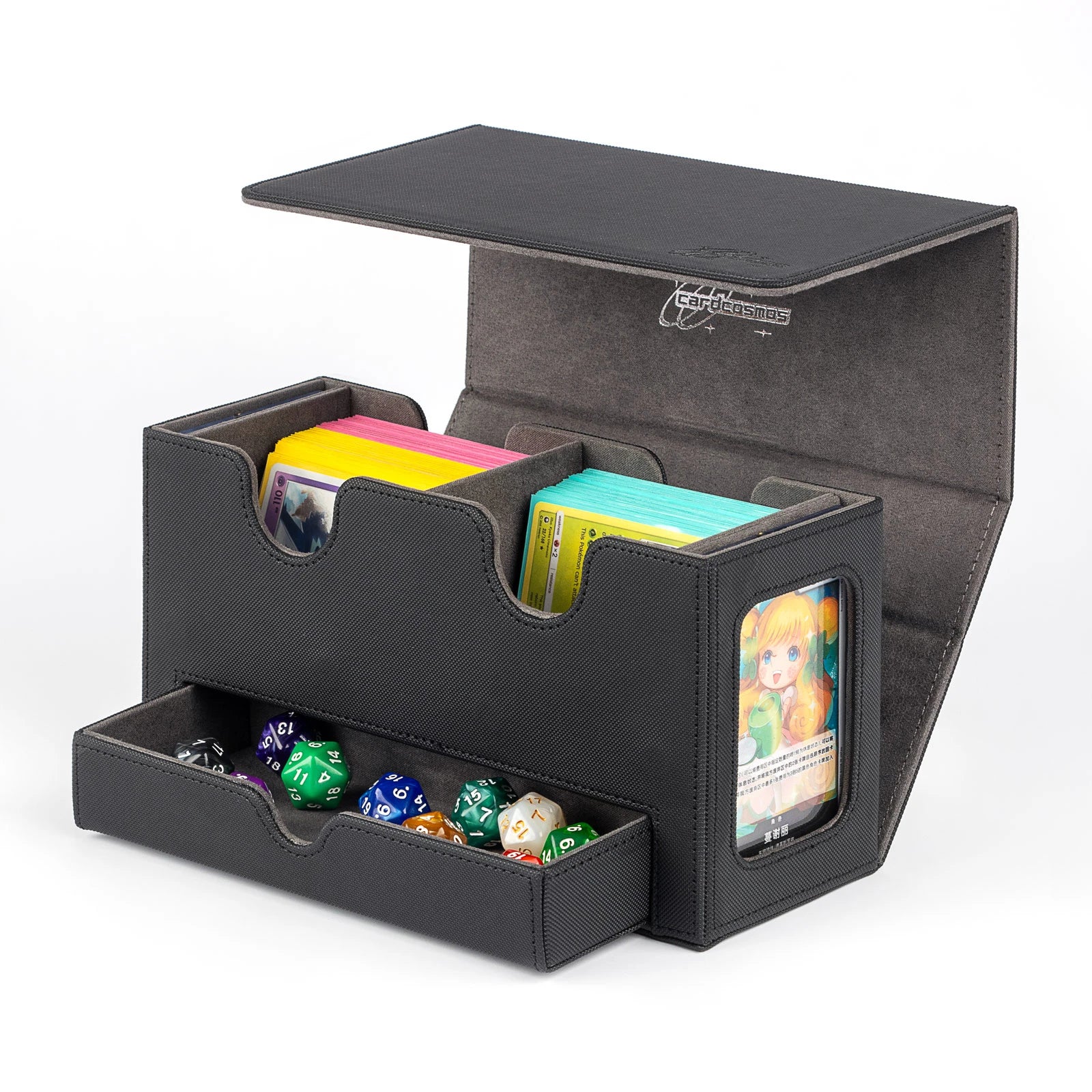 cardcosmos - 200+ Premium Deck Box Dice Tray Black