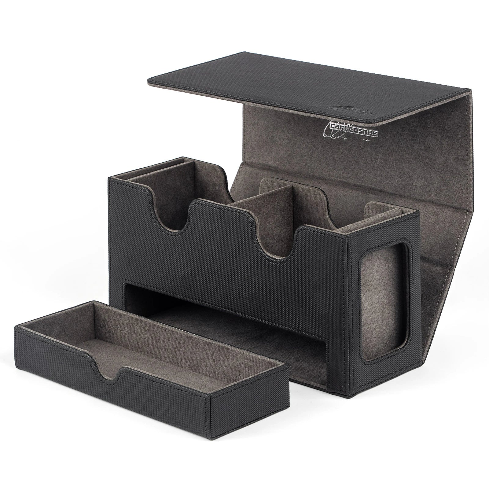 cardcosmos - 200+ Premium Deck Box Dice Tray Black