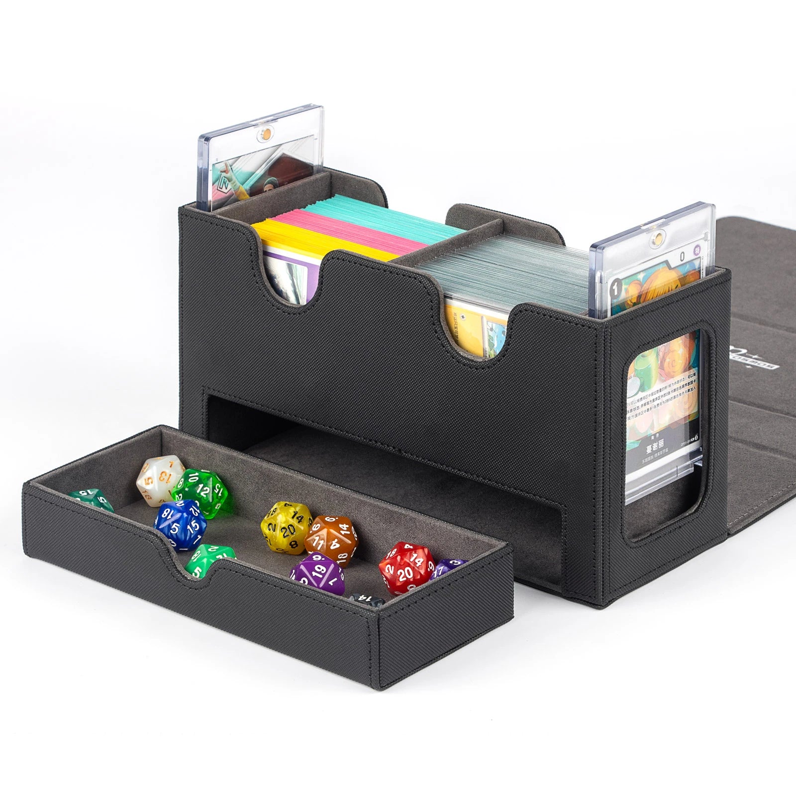 cardcosmos - 200+ Premium Deck Box Dice Tray Black
