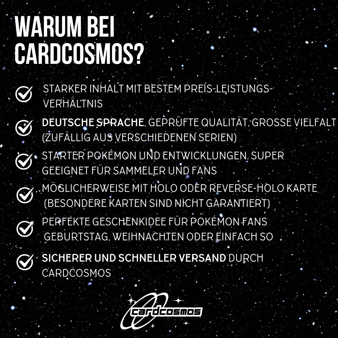 Pokémon Card Set German – 20 Starter Pokémon & Evolutions Cards – Randomly Assembled