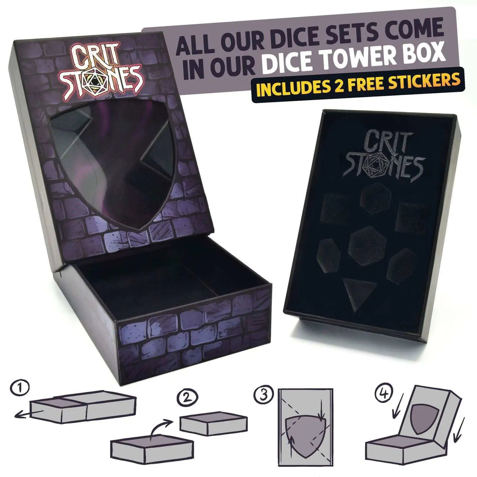 Glassstaff - Floralesence Sharp Edge Resin RPG Dice Set - CritStones Dice