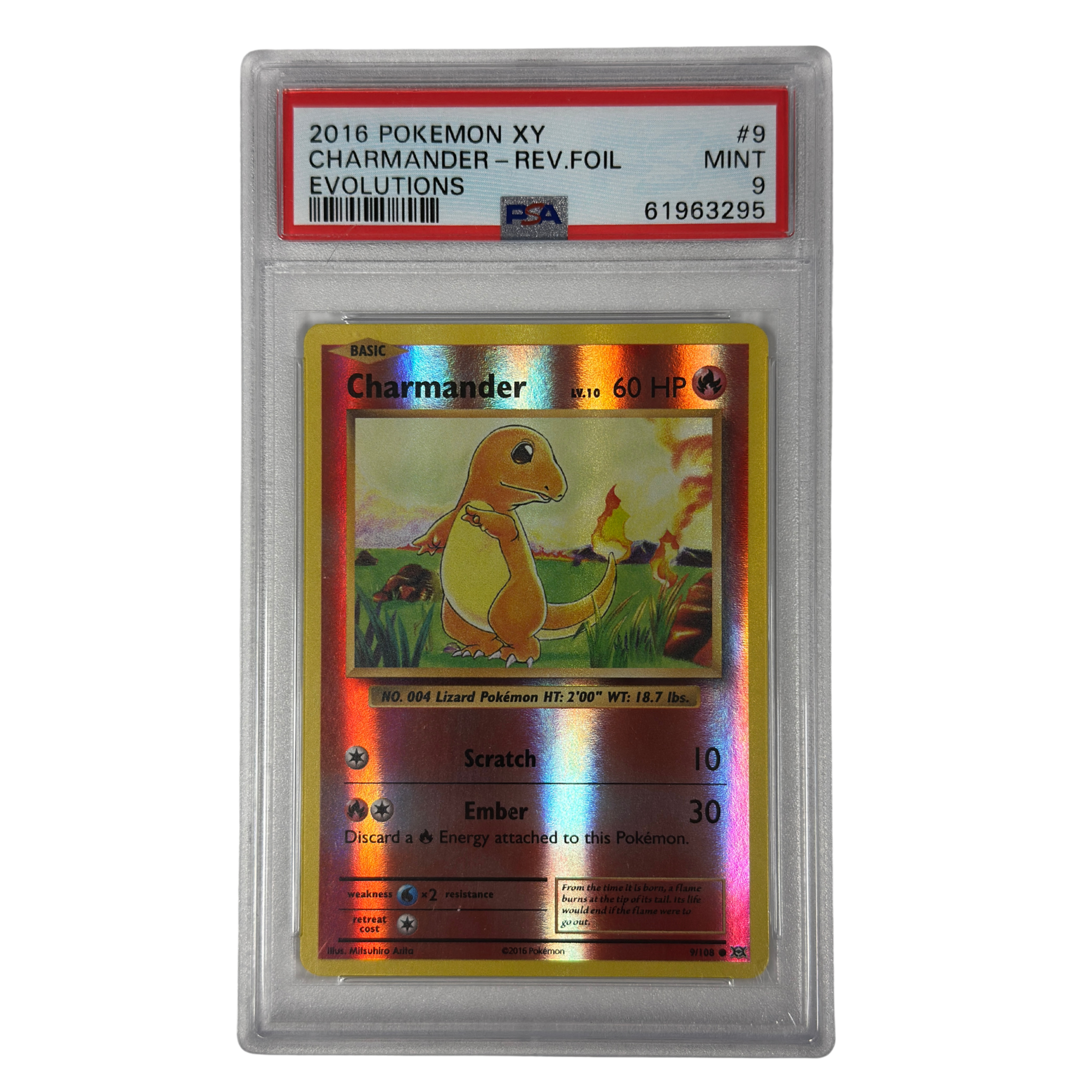 Pokémon - Glumanda Reverse Holo #9/108 (XY Evolutions) – PSA 9 Mint