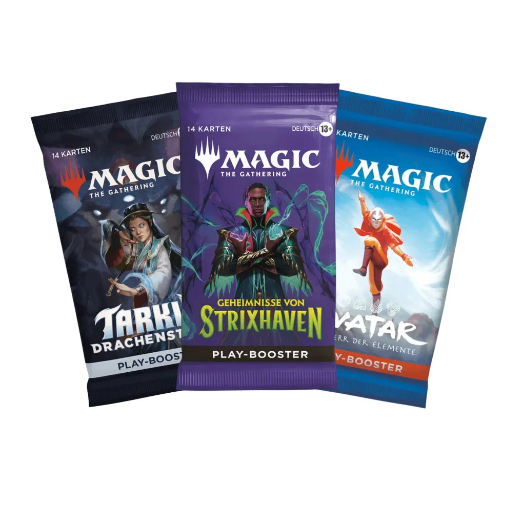 Magic: The Gathering Mystery Play Booster Set Deutsch – 3 verschiedene zufällige Booster