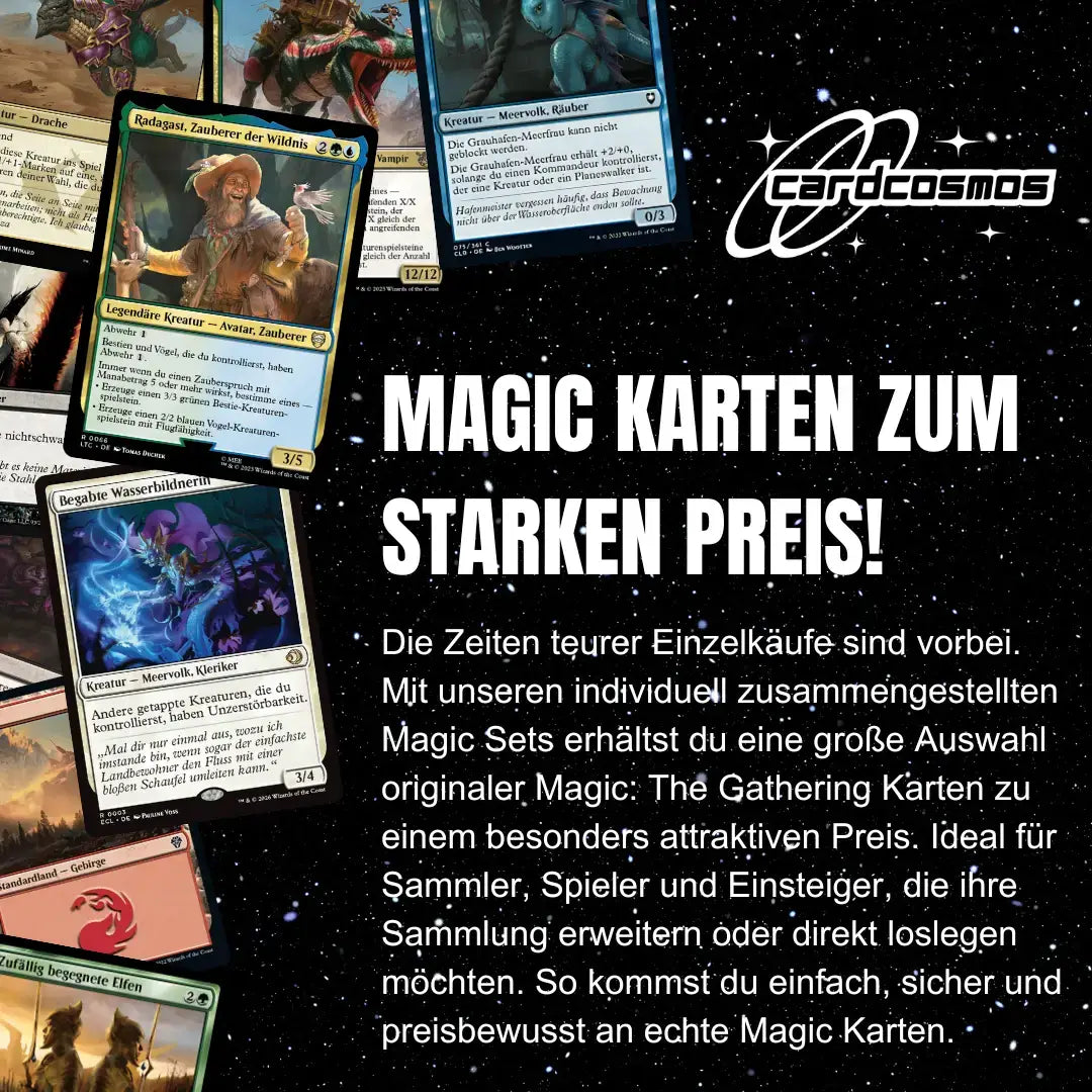 Magic: The Gathering Card Set German – 50 cards incl. 4 Rares & 1 Foil + 100 Card Sleeves