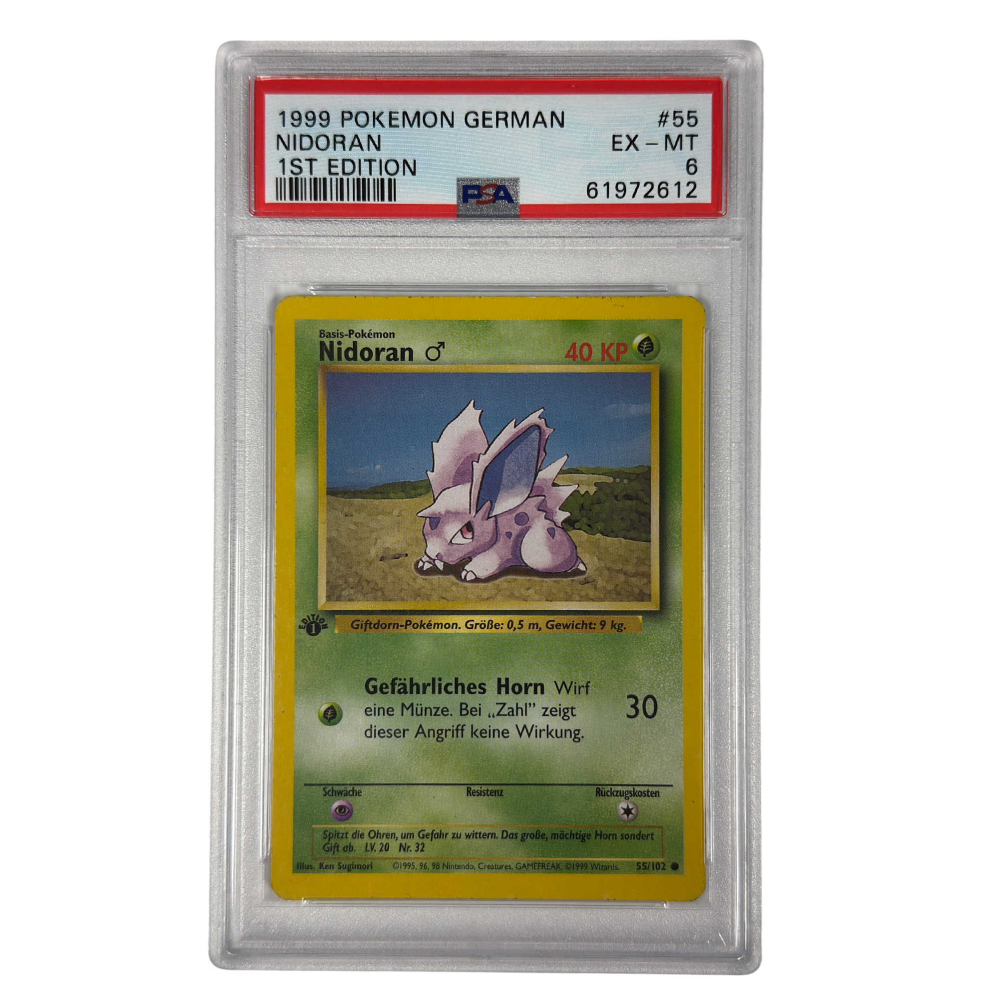 Pokémon - Nidoran ♂ #55/102 (Base Set 1st Edition) – PSA 6 Excellent-Mint
