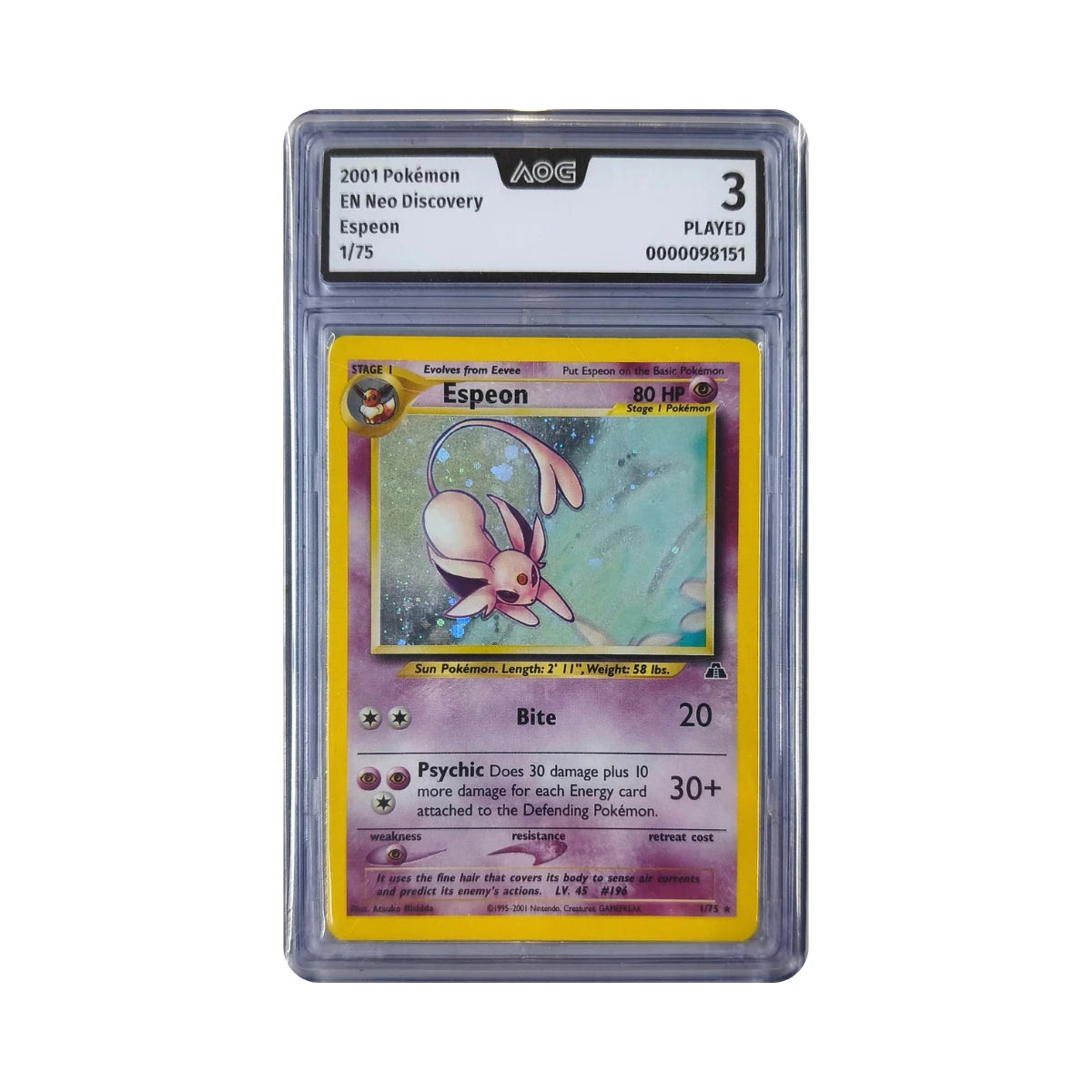 Pokémon - Espeon #1/75 (Neo Discovery) – AOG 3 Played