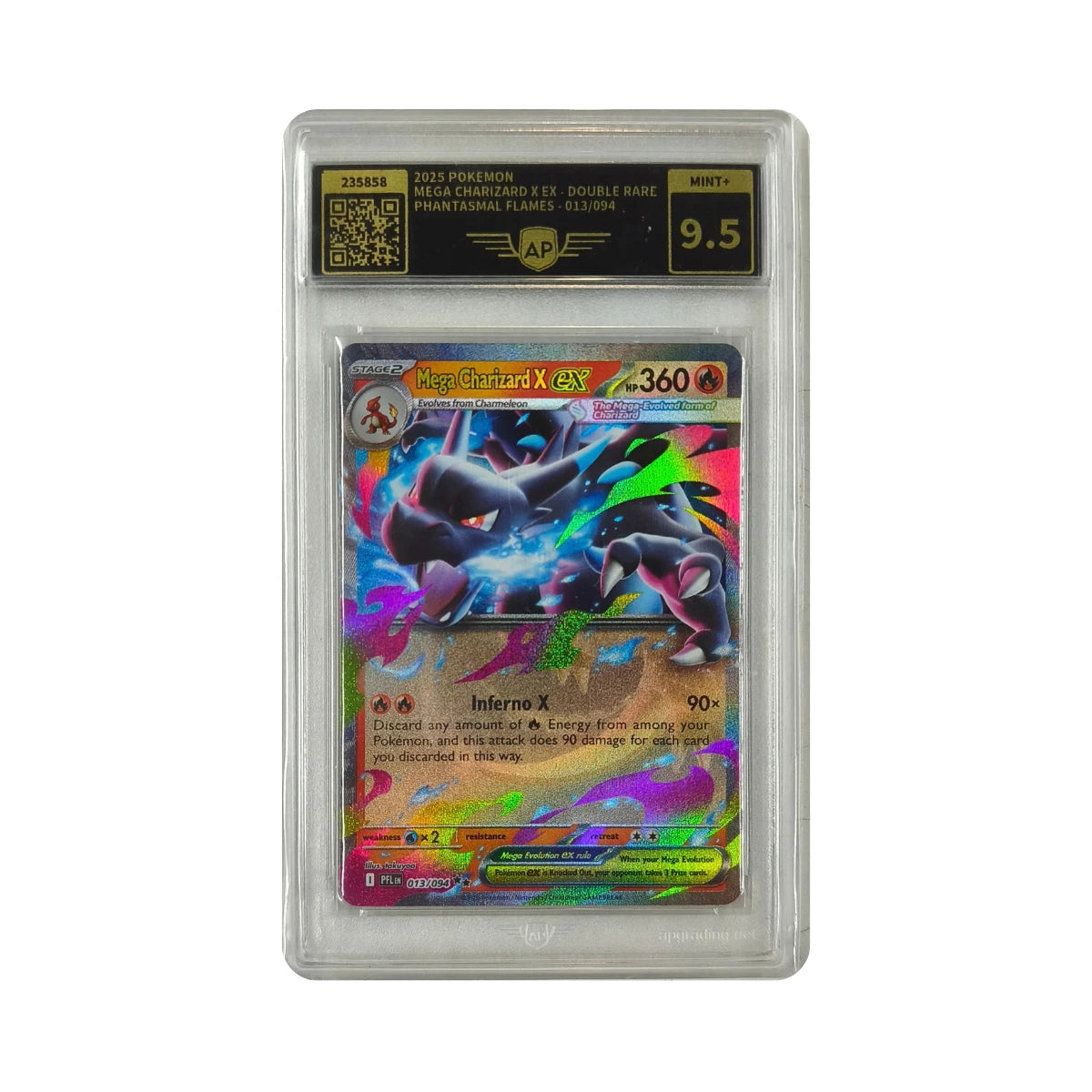 Pokémon - Mega Charizard X ex #013/094 (Phantasmal Flames) – AP Grading 9.5 Mint+
