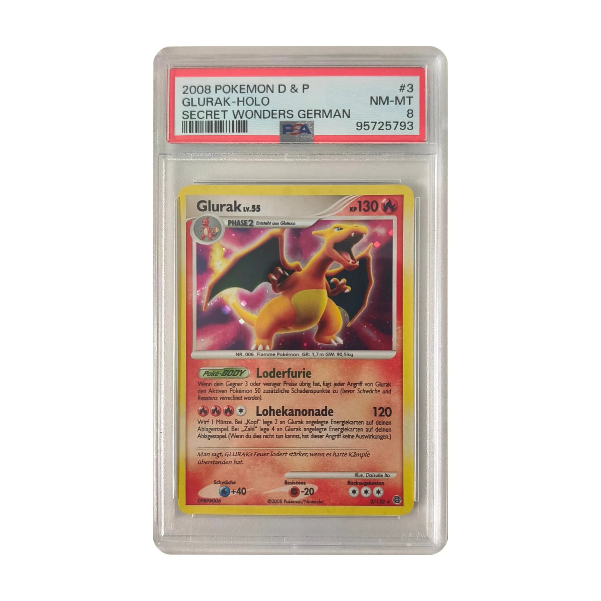 Pokémon - Glurak #3/132 (Secret Wonders) – PSA 8 NM-MT
