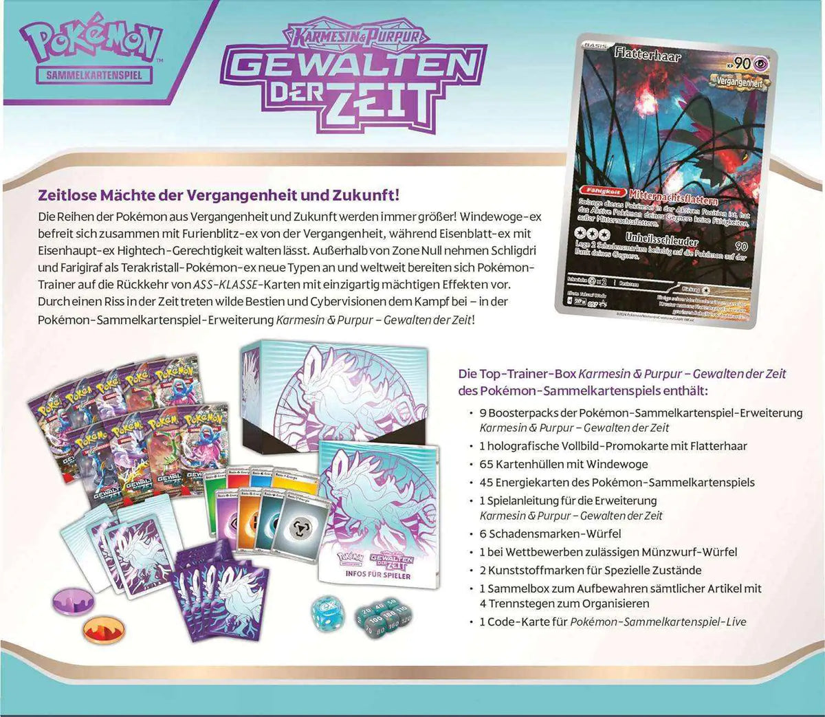 Pokémon - Karmesin & Purpur: Gewalten der Zeit Windewoge Top Trainer Box - DE