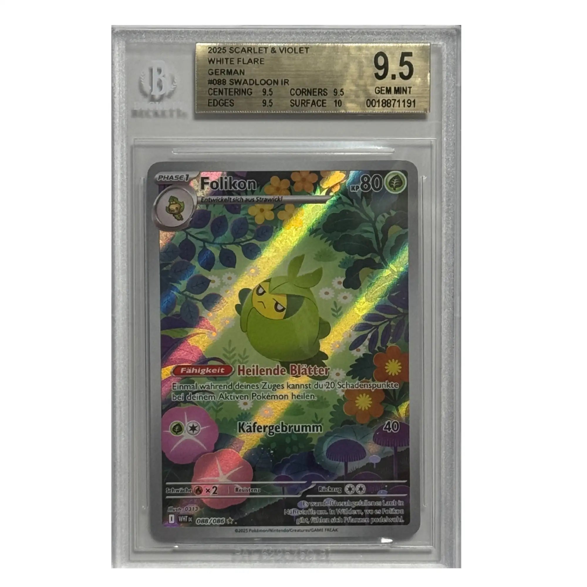 Pokémon – Folikon IR #088 (White Flare) – BGS 9.5 Gem Mint