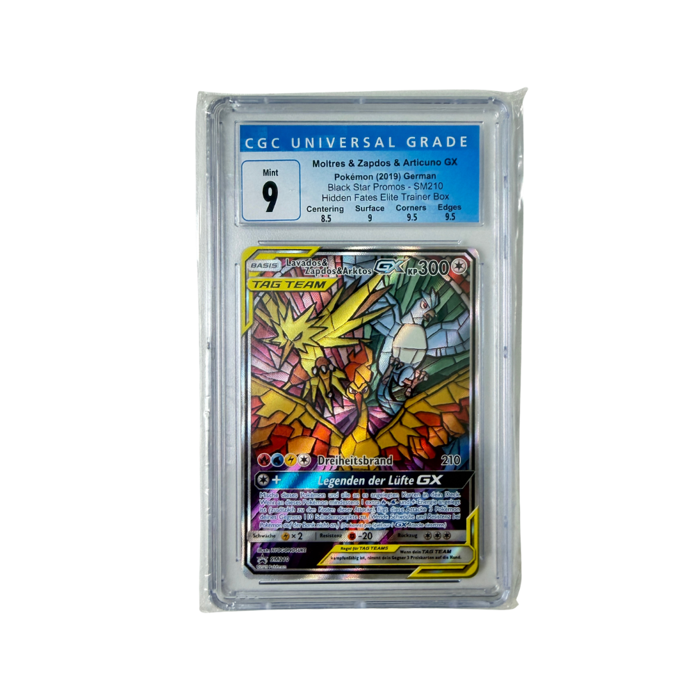 Pokémon - Lavados & Zapdos & Arktos GX #SM210 (Black Star Promo) – CGC 9 Mint