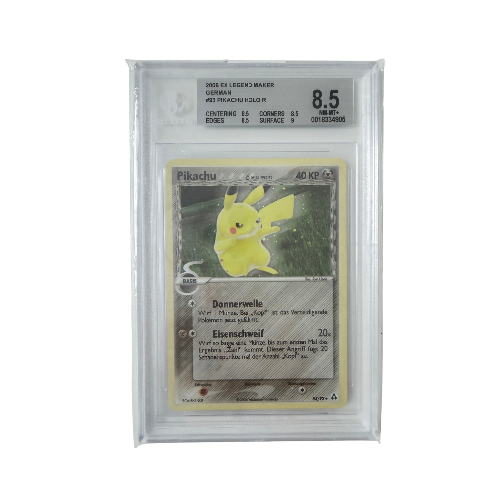 Pokémon - Pikachu #93/92 (EX Legend Maker Holo) – Beckett 8.5 NM-MT+