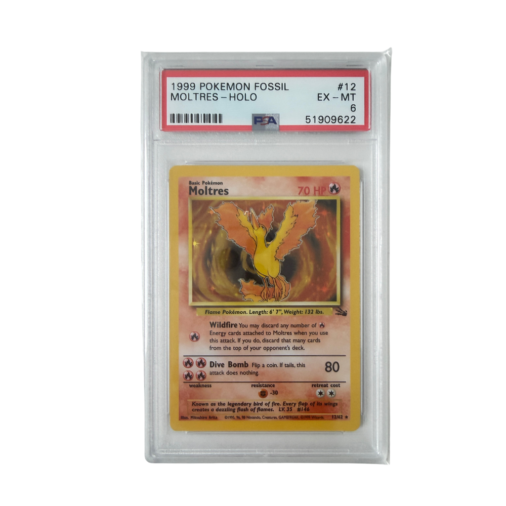 Pokémon - Moltres #12/62 (Fossil Holo) – PSA 6 EX-MT