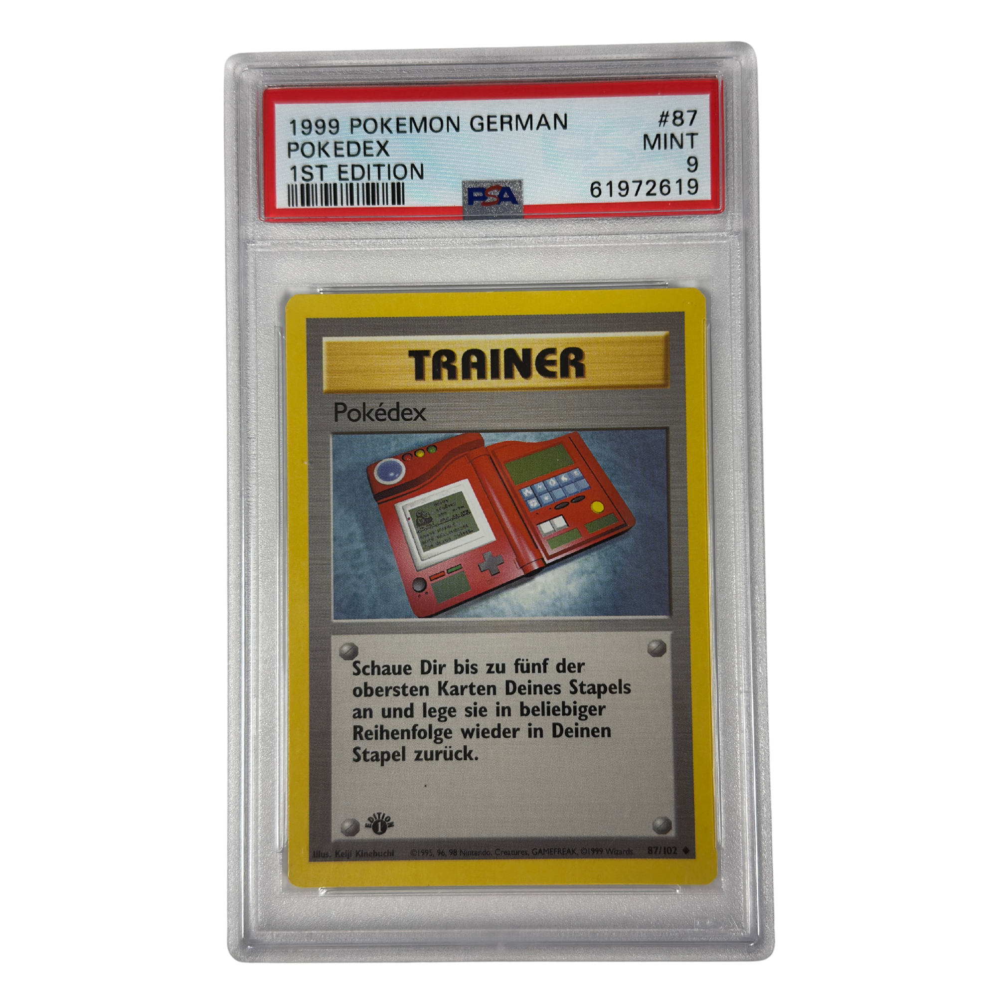 Pokémon - Pokédex 1st Edition #87/102 Base Set (1999) Deutsch – PSA 9 Mint