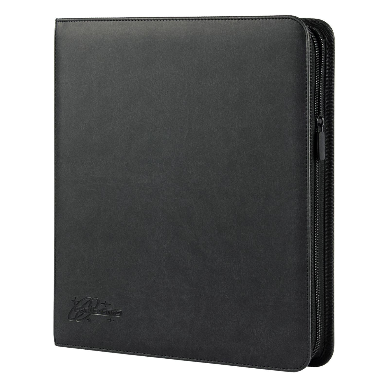 cardcosmos - 12 Pocket Zip Premium Leather Binder - Schwarz