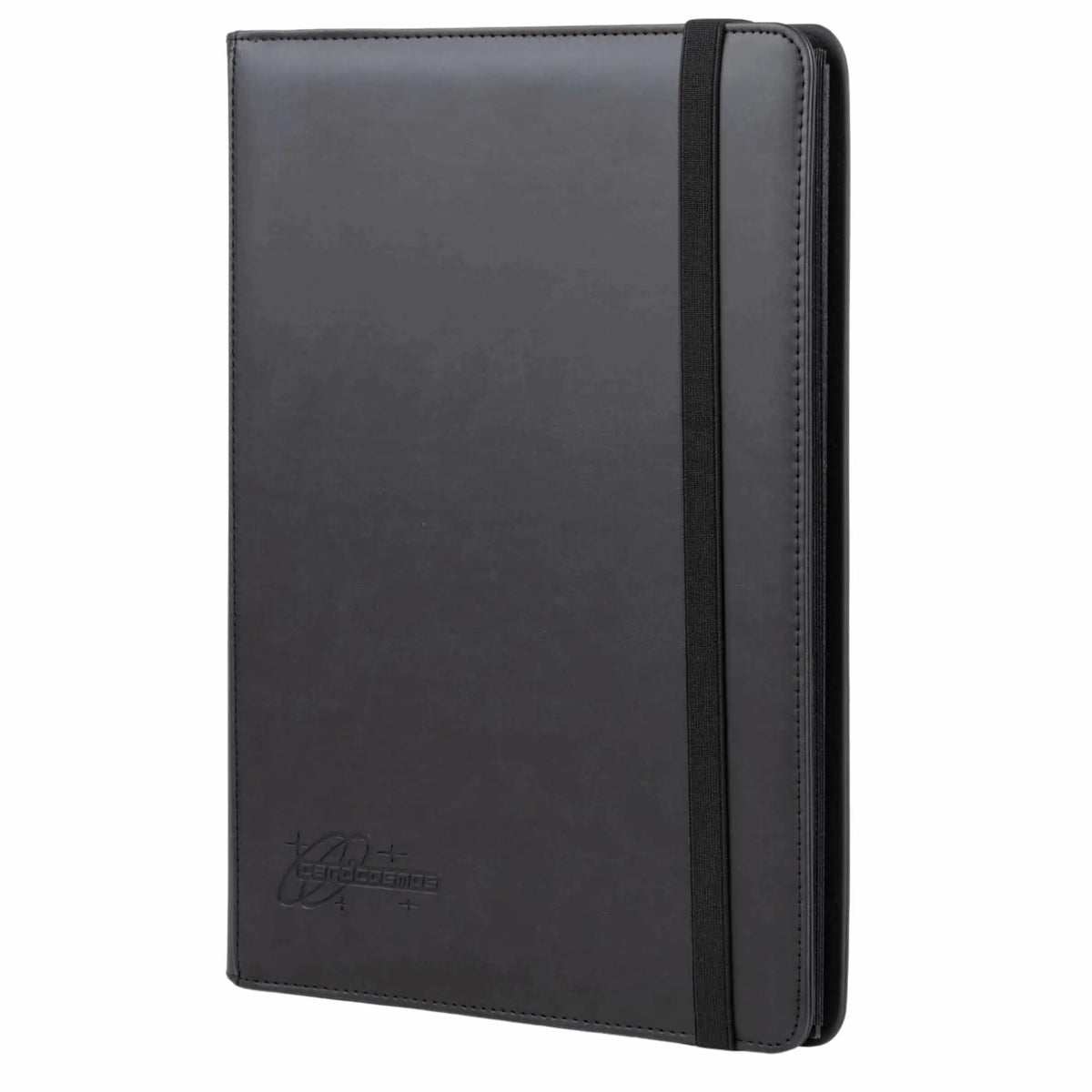 cardcosmos - 9 Pocket Strap Premium Leather Binder - Schwarz