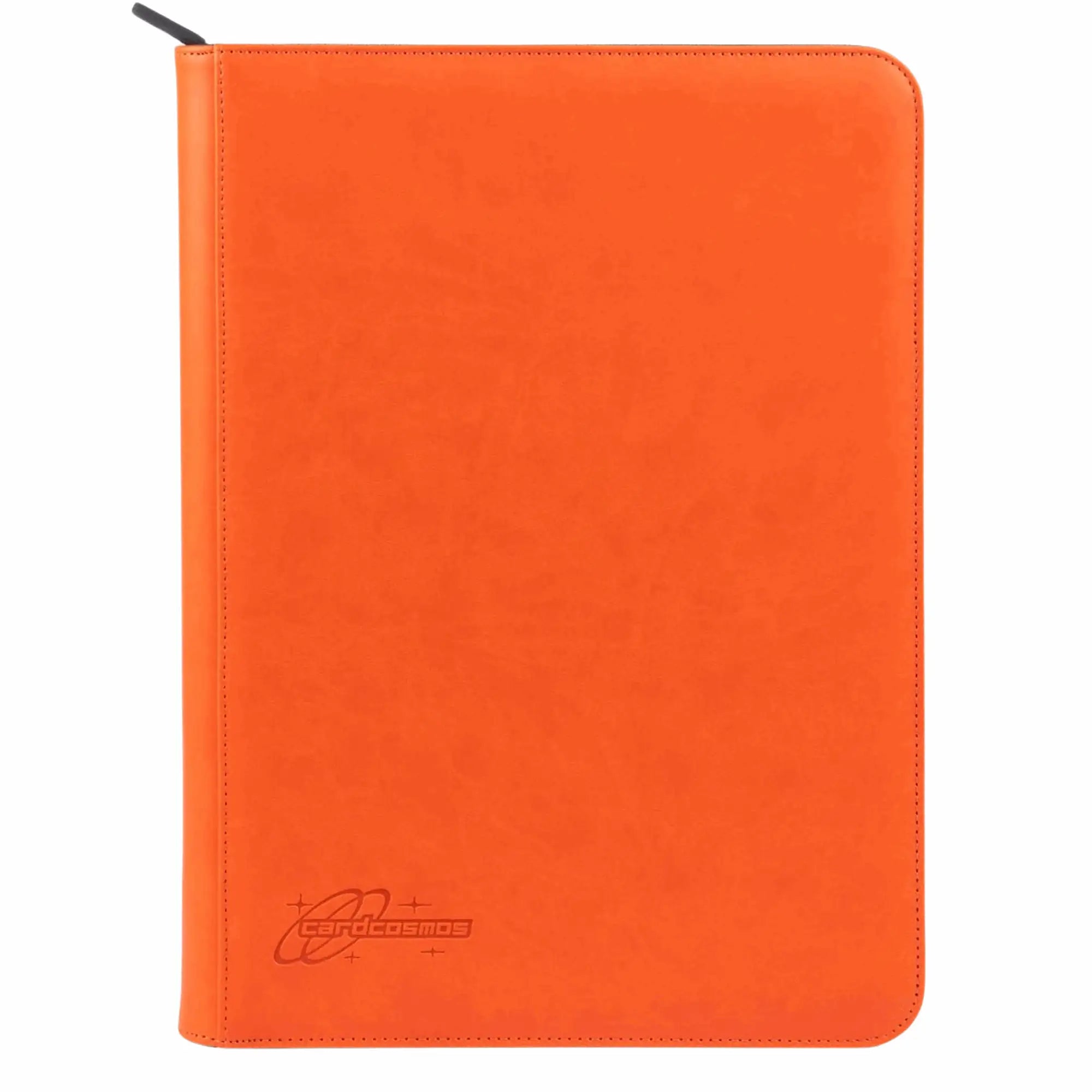 cardcosmos - 9 Pocket Zip Premium Leather Binder - Orange