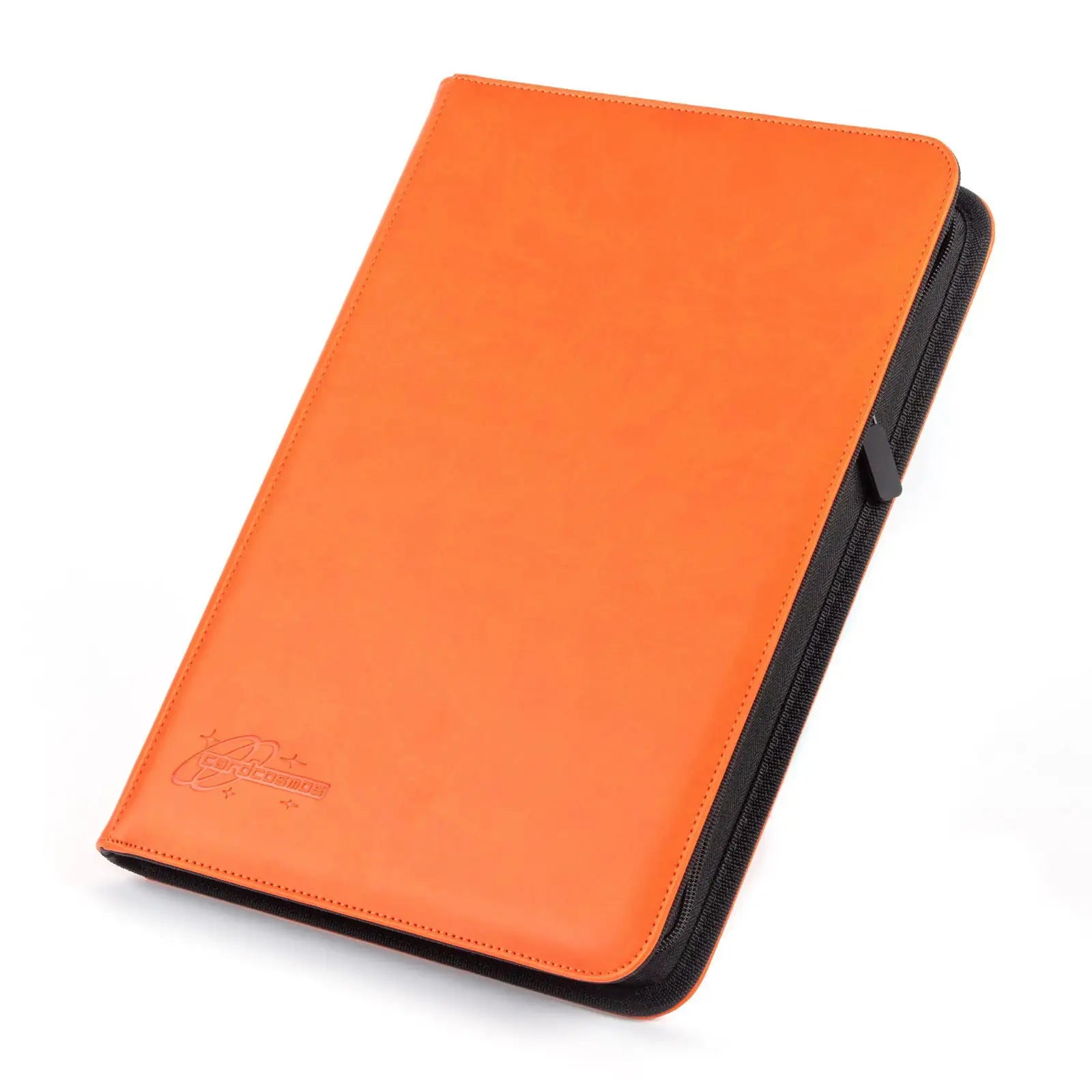 cardcosmos - 9 Pocket Zip Premium Leather Binder - Orange